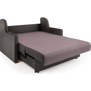 Диван-кровать Шарм-Дизайн Аккорд Д 120 рогожка латте и экокожа шоколад