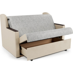 Диван-кровать Шарм-Дизайн Аккорд Д 120 экокожа беж и серый шенилл