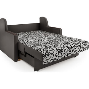 Диван-кровать Шарм-Дизайн Аккорд Д 120 экокожа шоколад и узоры