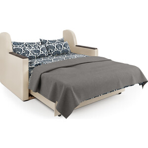 Диван-кровать Шарм-Дизайн Аккорд Д 140 рогожка шоколад и экокожа беж