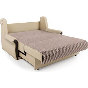 Диван-кровать Шарм-Дизайн Аккорд М 100 Корфу коричневый и экокожа беж