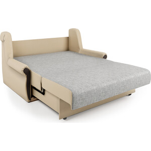 Диван-кровать Шарм-Дизайн Аккорд М 100 экокожа беж и серый шенилл