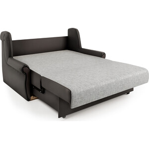Диван-кровать Шарм-Дизайн Аккорд М 120 экокожа шоколад и серый шенилл