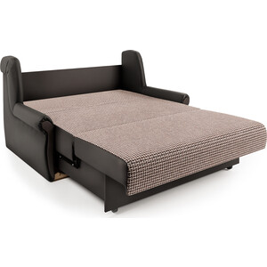 Диван-кровать Шарм-Дизайн Аккорд М 140 Корфу коричневый и экокожа шоколад