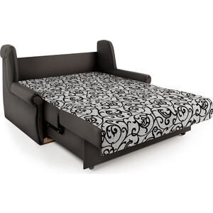 Диван-кровать Шарм-Дизайн Аккорд М 140 экокожа шоколад и узоры