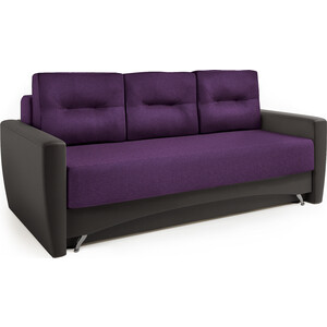 Диван-кровать Шарм-Дизайн Опера 130 экокожа шоколад и фиолетовая рогожка кресло кровать шарм дизайн шарм фиолетовая рогожка и экокожа белая