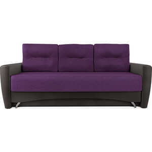 Диван-кровать Шарм-Дизайн Опера 130 экокожа шоколад и фиолетовая рогожка