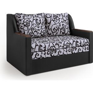 Диван-кровать Шарм-Дизайн Дуэт экокожа черный и узоры диван кровать шарм дизайн дуэт велюр ультра миднайт