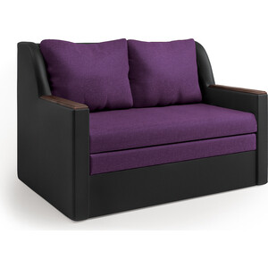 Диван-кровать Шарм-Дизайн Дуэт экокожа черный и фиолетовая рогожка кровать шарм дизайн классика 140 фиолетовая рогожка и белая экокожа