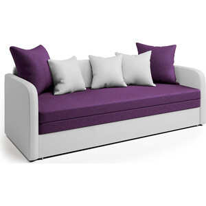 Софа Шарм-Дизайн Трио экокожа белая и фиолетовая рогожка софа шарм дизайн трио серый