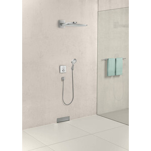 Термостат для ванны Hansgrohe ShowerSelect Glass для механизма 01800180, белый/хром (15738400)