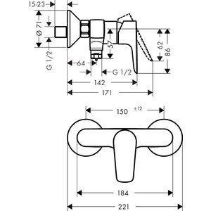 Смеситель для душа Hansgrohe Talis E бронза (71760140)