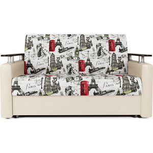 Диван-кровать Шарм-Дизайн Шарм 100 велюр Париж и экокожа беж