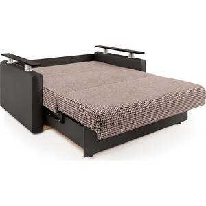 Диван-кровать Шарм-Дизайн Шарм 100 Корфу коричневый и экокожа шоколад.