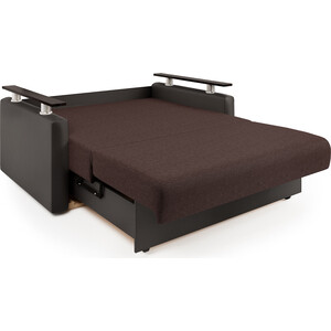 Диван-кровать Шарм-Дизайн Шарм 100 рогожка шоколад и экокожа шоколад