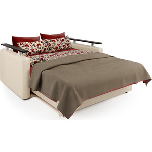 Диван-кровать Шарм-Дизайн Шарм 120 Корфу коричневый и экокожа беж