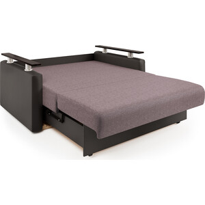 Диван-кровать Шарм-Дизайн Шарм 120 рогожка латте и экокожа шоколад