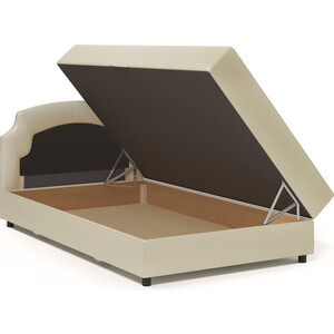 Диван-кровать Шарм-Дизайн Шарм 120 рогожка шоколад и экокожа беж