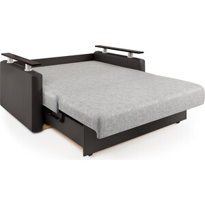 Диван-кровать Шарм-Дизайн Шарм 120 экокожа шоколад и серый шенилл.