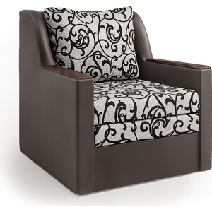 Кресло-кровать Шарм-Дизайн Соло экокожа шоколад и узоры прихожая шарм дизайн соло