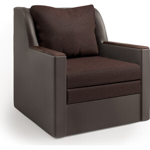 Кресло-кровать Шарм-Дизайн Соло экокожа шоколад и рогожка кресло офисное brabix turbo ex 569 экокожа спортивный дизайн чёрное