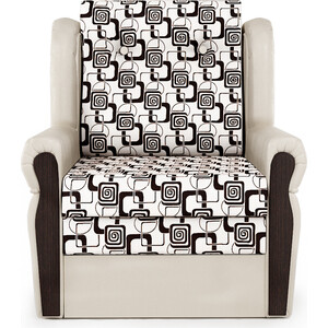 Кресло-кровать Шарм-Дизайн Классика М экокожа беж и ромб