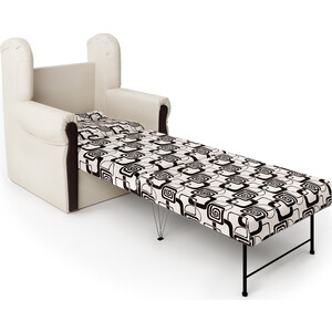 Кресло-кровать Шарм-Дизайн Классика М экокожа беж и ромб