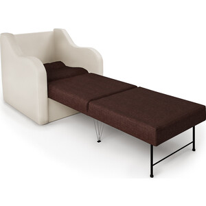Кресло-кровать Шарм-Дизайн Классика В экокожа беж и рогожка
