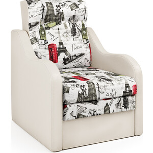 Кресло-кровать Шарм-Дизайн Классика В экокожа беж и велюр кресло кровать шарм дизайн шарм велюр париж и экокожа беж