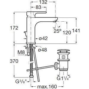 Смеситель для раковины Roca L20 с донным клапаном (5A3F09C00)