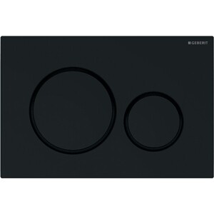 Кнопка смыва Geberit Sigma 20 черная, декоративные кольца черные матовые (115.882.DW.1) решетка с креплением для трапа geberit 154 310 00 1
