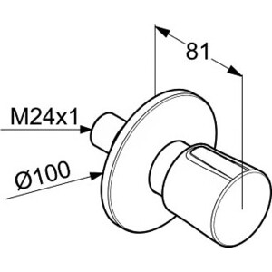 Переключатель для ванны Kludi Balance на 3 положения, с механизмом (528460575, 29757)