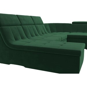 П-образный модульный диван Лига Диванов Холидей Люкс велюр зеленый