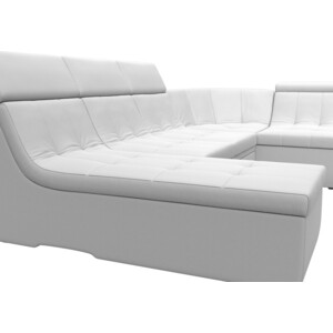 П-образный модульный диван Лига Диванов Холидей Люкс экокожа белый