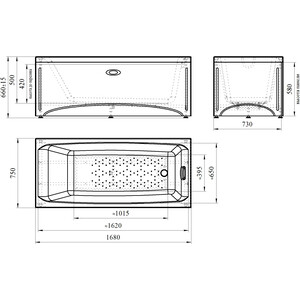 Акриловая ванна Radomir Vannesa Веста 168x75 с каркасом и фронтальной панелью (2-01-0-0-1-230Р, 2-15-0-0-0-230Р)