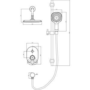 Душевая система D&K Rhein-Marx с однорычажным смесителем, хром (DA1395601)