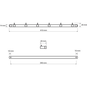 Планка Bemeta Neo с 6 крючками (104606115)