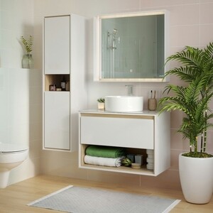 Мебель для ванной Cersanit Louna 80 со столешницей, белая