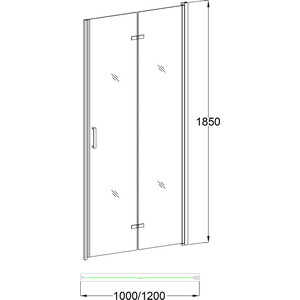 Душевая дверь Veconi Vianno 100x185 прозрачная, хром (VN42-100-01-19C1)