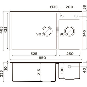 Кухонная мойка Omoikiri Tedori 85-2-U BE ваниль (4993941)