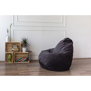 Кресло-мешок Bean-bag Груша темно-серый микровельвет XL