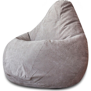 Кресло-мешок Bean-bag Груша серый микровельвет XL кресло мешок груша большое диаметр 90 см высота 135 см принт мехико серый