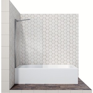 Шторка для ванны Ambassador Bath Screens 70 прозрачная, хром (16041102) швабра универсальная с короткой ручкой leifheit tiles bath pad