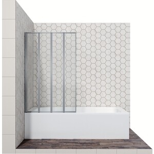 Шторка для ванны Ambassador Bath Screens 90 левая, прозрачная, хром (16041110L) шторка для ванны bas алегра 150 4 створки пластик вотер белый шт00012