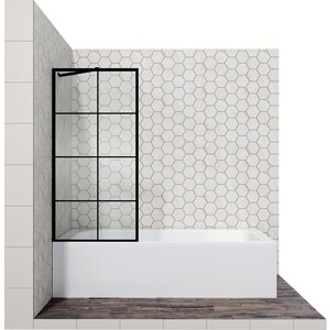 Шторка для ванны Ambassador Bath Screens 70 прозрачная, черный (16041208)) шторка для ванной fixsen design flux fx 2511