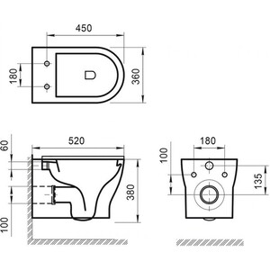 Унитаз подвесной безободковый BelBagno Kraft тонкое сиденье микролифт (BB064CHR, BB870SC)