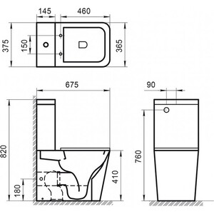 Унитаз-компакт безободковый BelBagno Ardente-R тонкое сиденье микролифт (BB02093CPR, BB02093T, BB2112SC)