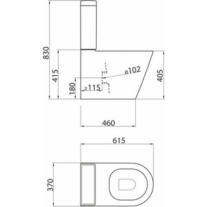 Унитаз-компакт безободковый BelBagno Flay-R сиденье микролифт (BB2149CPR, BB2149T, BB105SC)