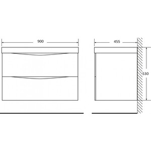 Тумба с раковиной BelBagno Acqua 90 Rovere Nature Grigio (ACQUA-900-2C-SO-RNG, BB900/455-LV-MR-ALR)