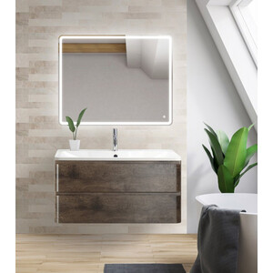 Тумба с раковиной BelBagno Albano 80 Rovere Nature Grigio (ALBANO-800-2C-SO-RNG, BB800/455-LV-MR-ALR)